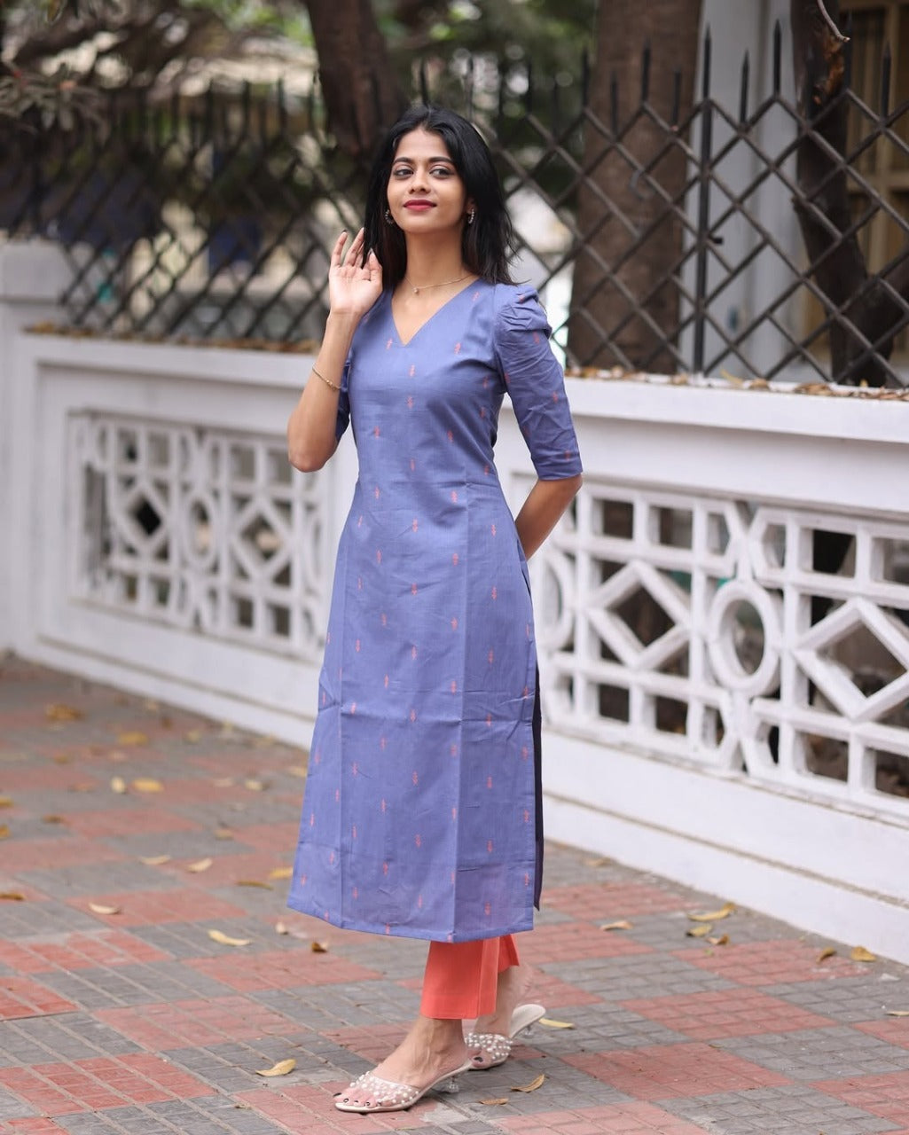 Azure Blossom Kurti