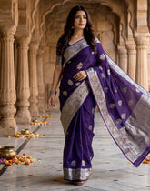 Leaf Pattern Silk Saree