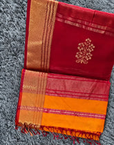Sindoori Maheshwari Silk Saree