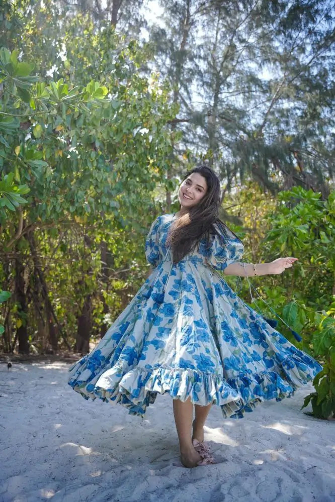97-AZURE BLOOM DRESS
