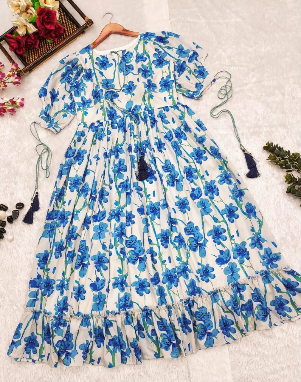 97-AZURE BLOOM DRESS