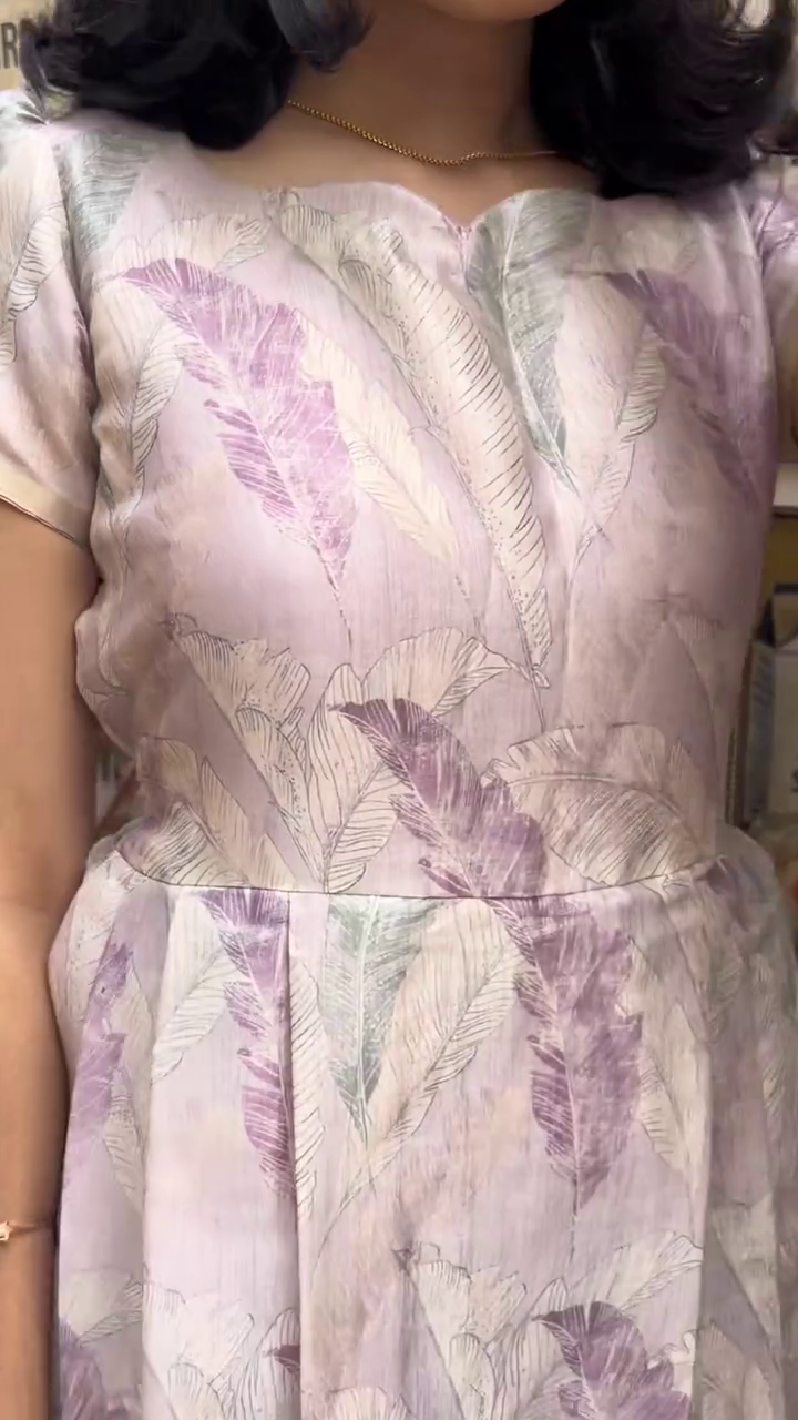 Lilac Satin organza Midi Dress