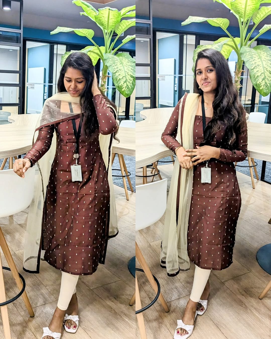 SS314 - RAW SILK KURTI WITH NET DUPATTA