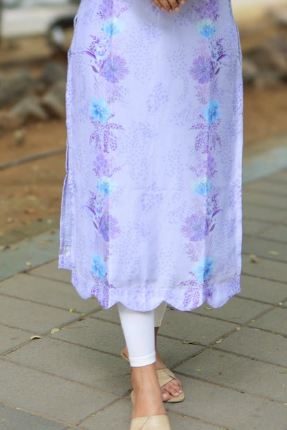 Lavender muslin kurti