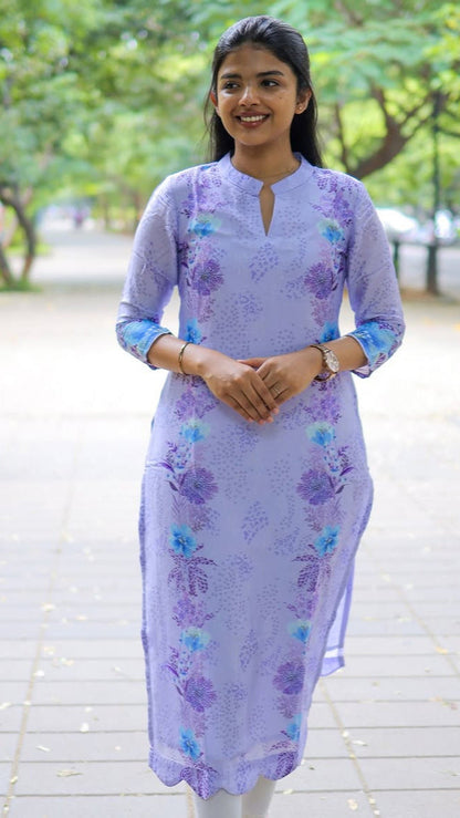 Lavender muslin kurti