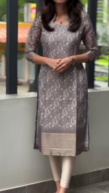Silver Petal Kurti