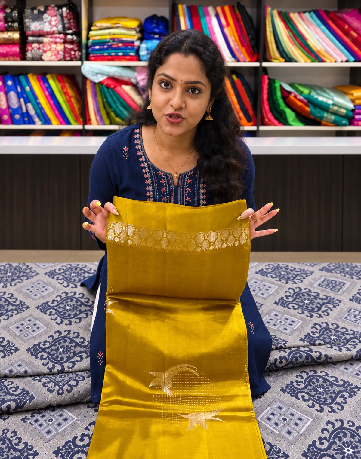 Elsa Kanchi Pattu Saree