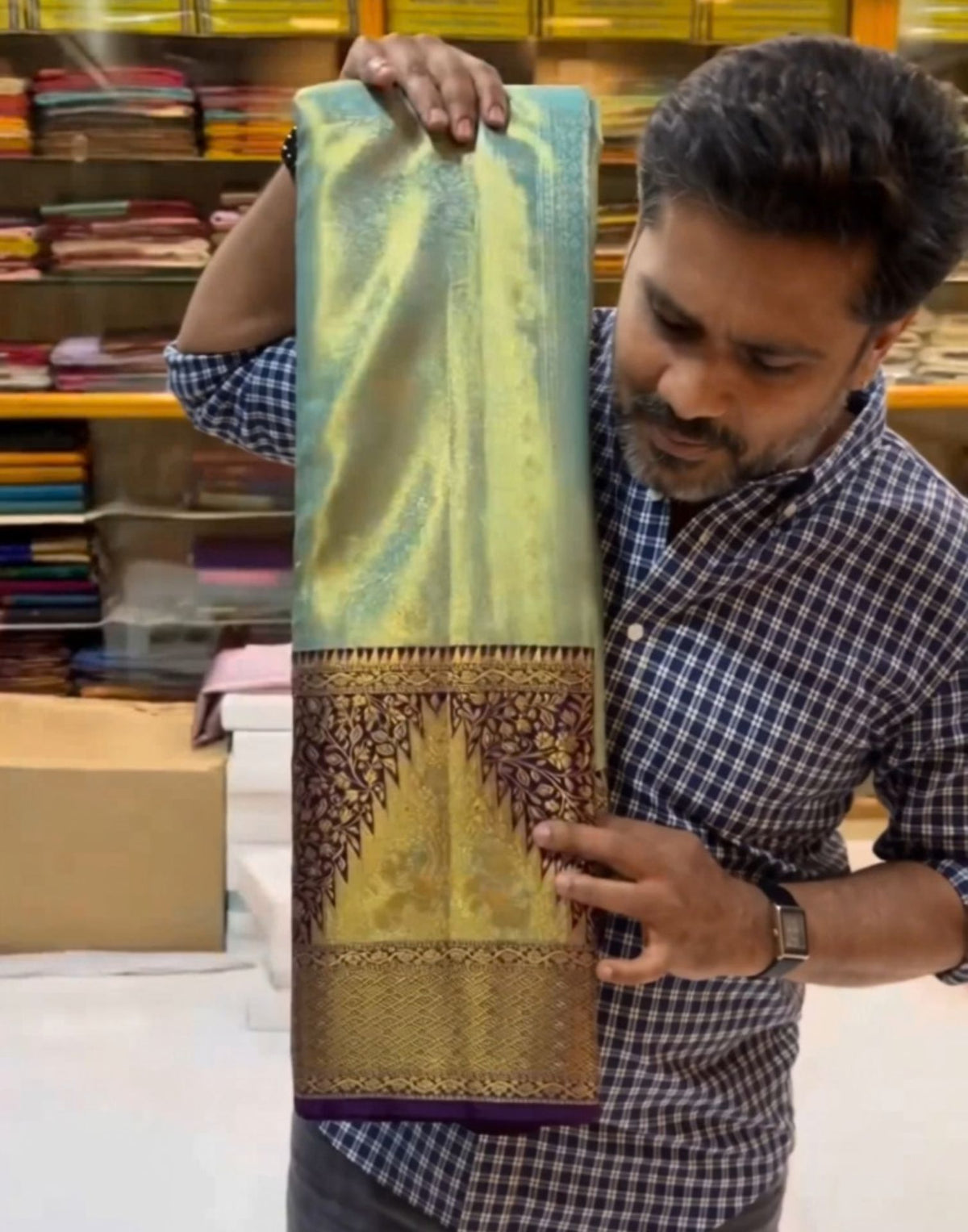 Hari Kanchipuram Silk Saree