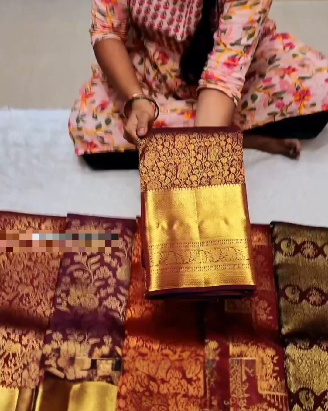 Maroon Brocade Silk Saree