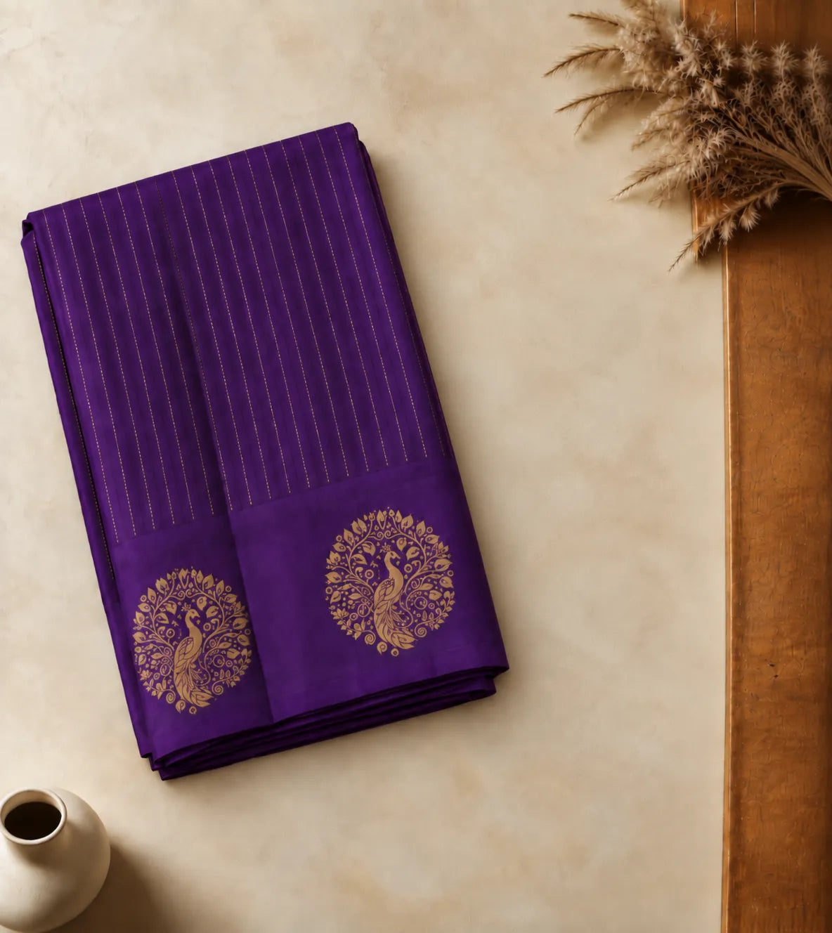 Metalic Purple Silk Saree