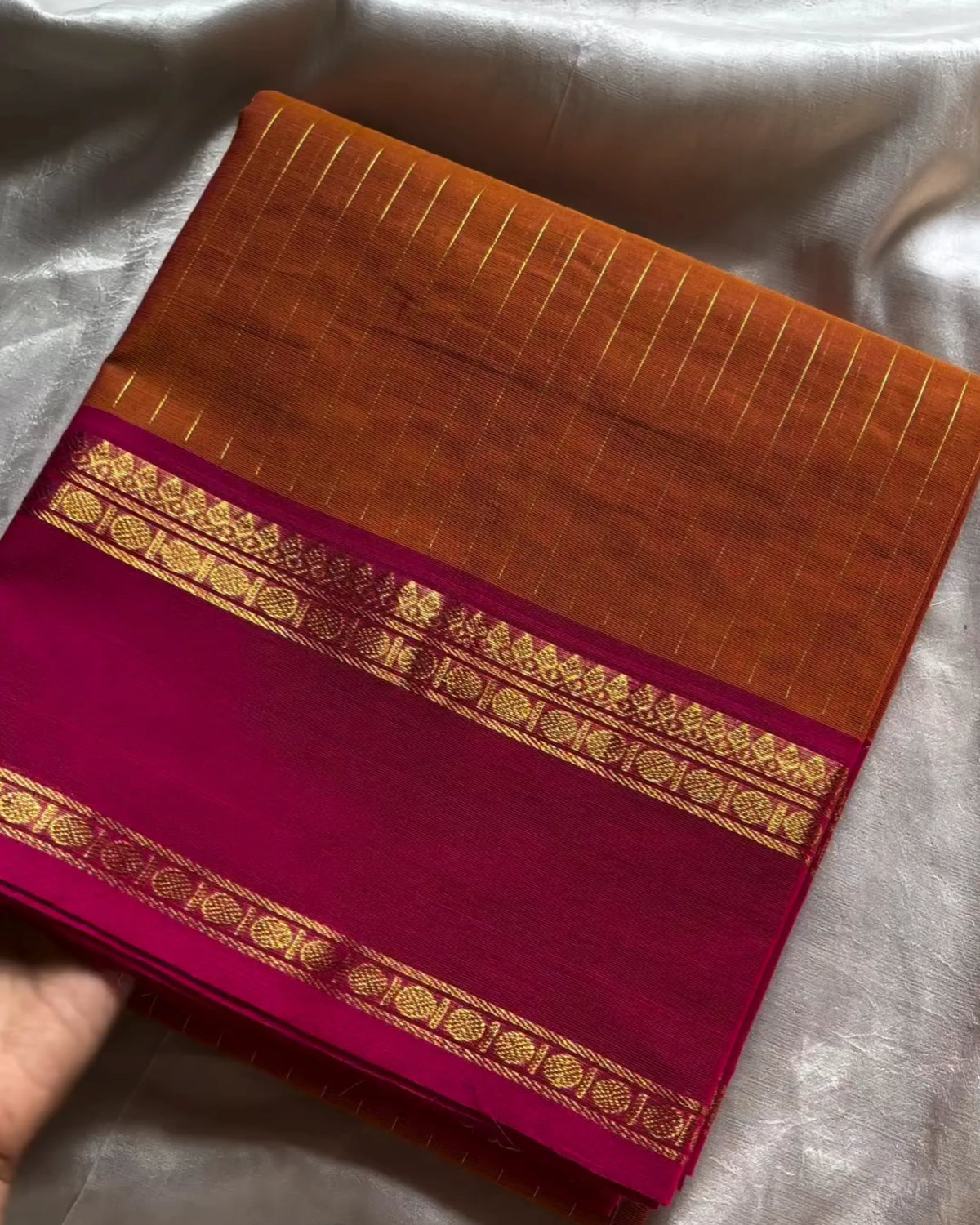 Tansha Rust Silk Saree