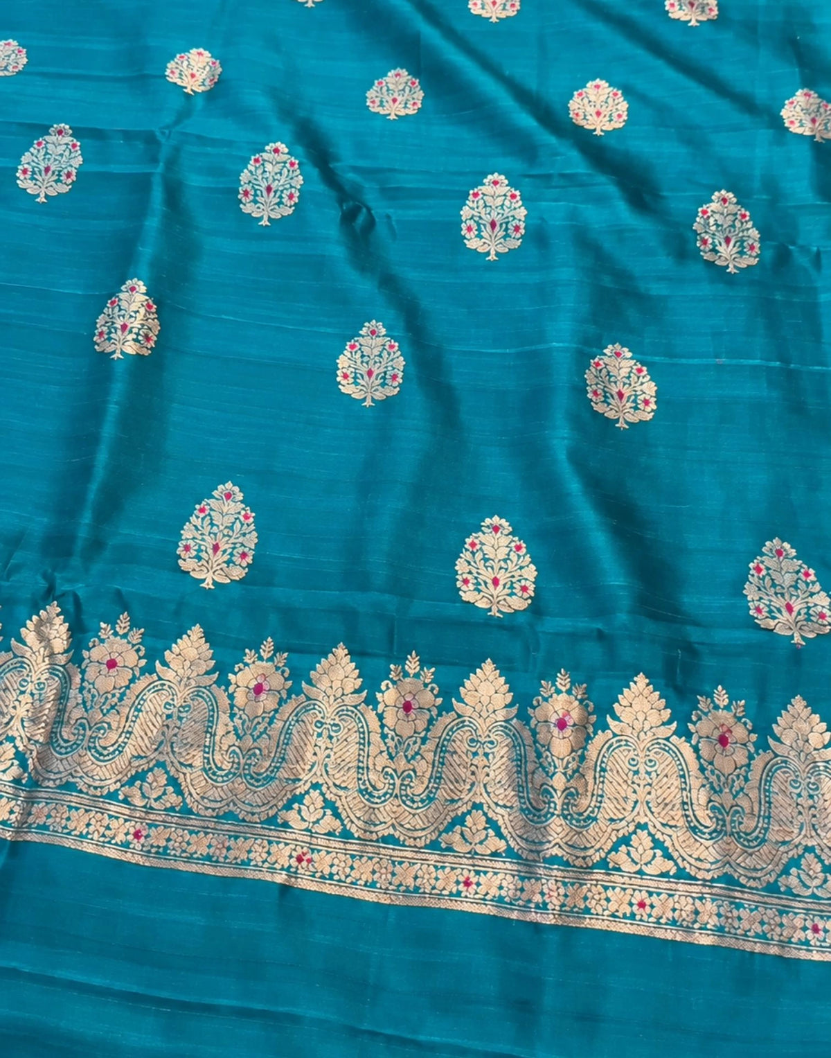 Turquoise Weave Zari Suit Set