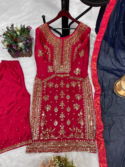 SEQUENCE WORK KURTI PLAZO