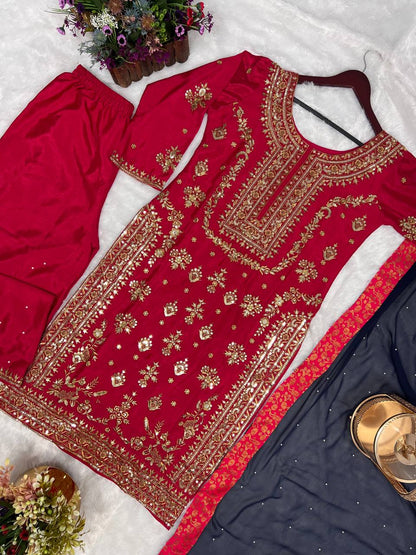 SEQUENCE WORK KURTI PLAZO