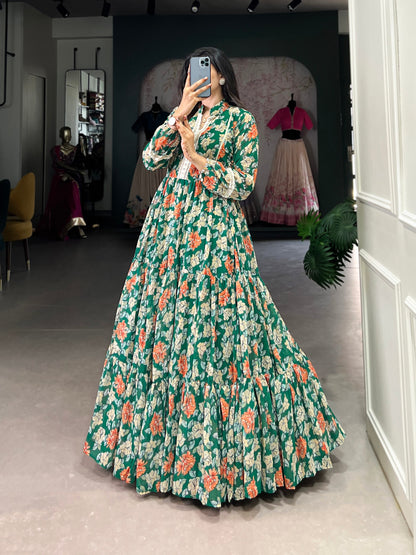Twirl in Triple-Layer Floral Georgette