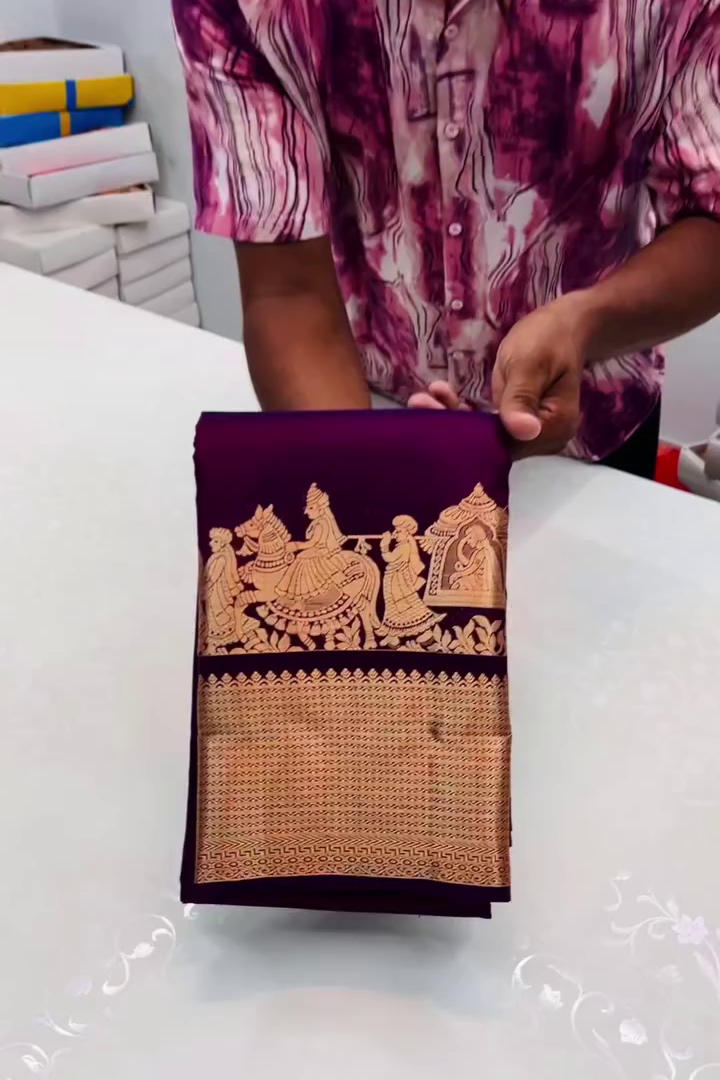 KANCHIVARAM PURPLE SILK SAREE