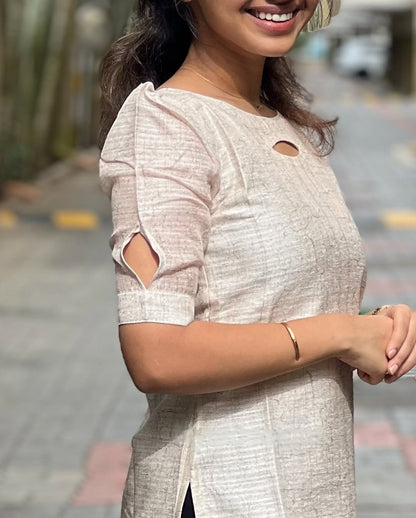 Elegant Tussar Silk Kurti With Dupatta
